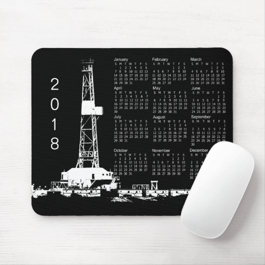 2018 Erdölbohrungs-Anlage-Standort-Kalender Mousepad (Mit Mouse)