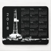 2018 Erdölbohrungs-Anlage-Standort-Kalender Mousepad (Vorne)