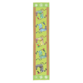 2018 Feiertagzebra-Mehrfarbentabellen-Läufer Kurzer Tischläufer