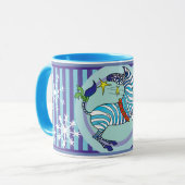 2018 Feiertagzebra-WeihnachtsTassenblau Tasse (Vorderseite Links)