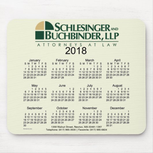2018 fertigen Sie Geschäfts-Kalender durch Janz Mousepad (Vorne)