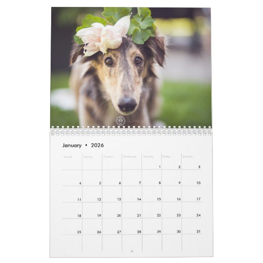 2018 festliches seidenes Windhounds Kalender (Jan 2026)