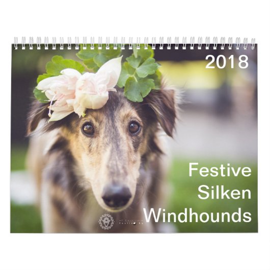 2018 festliches seidenes Windhounds Kalender (Titelbild)