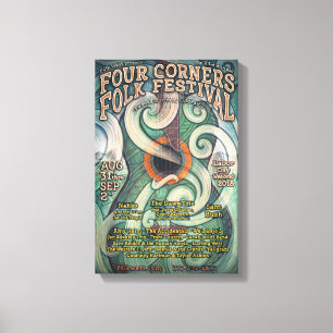 2018 Four Corners Folk Festival Event Poster Leinwanddruck
