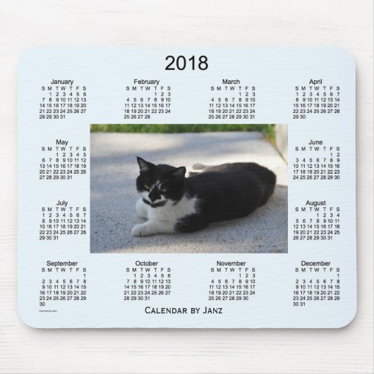 2018 frecher Katzen-Kalender durch Janz Mousepad (Vorne)