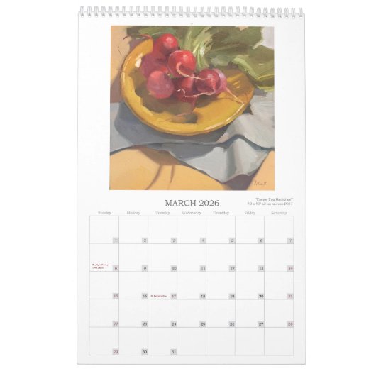 2018: Gemälde von Sarah Sedwick Kalender (Mär 2026)