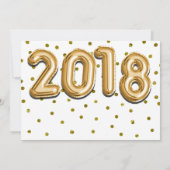 2018 GRADUATION PARTY Gold Confetti Balloons Einladung (Rückseite)