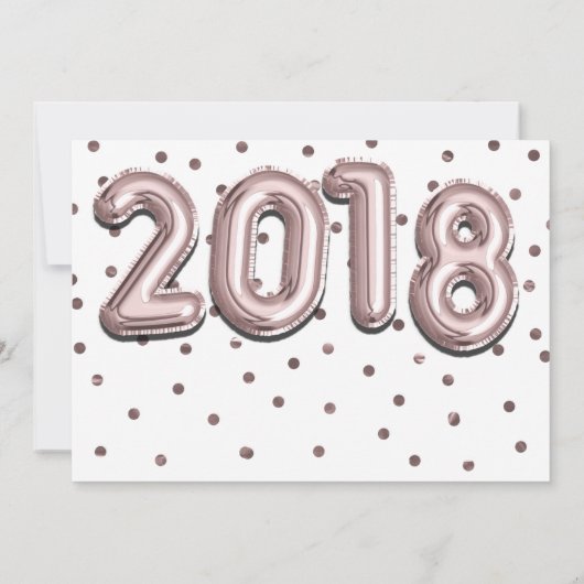 2018 GRADUATION PARTY Rose Gold Confetti Balloons Einladung (Rückseite)