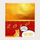 2018 Hunde Jahr Welpengrüße in vietnamesischem Pac (Außenseite Aufgefaltet)