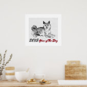 2018 Jahr der Dog-Tinte-Waschlackierung 2 Poster (Küche)
