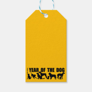 2018 Jahr der gelben Hundeschenkmarke Geschenkanhänger