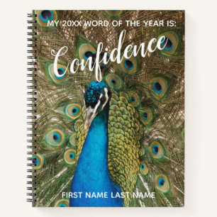 2018 Jahreswort Vertrauen Pfau Foto Notizbuch