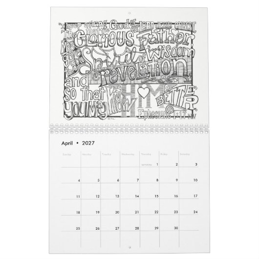 2018 KALENDER Farbton-Schriften (Apr 2027)