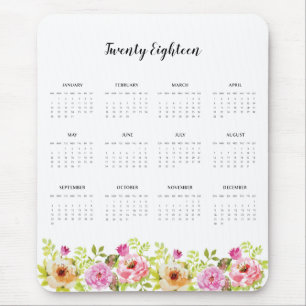 2018 Kalender-Frühlings-Blumen Mousepad