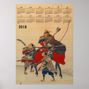 2018 Kalender Japanischer Samurai Poster