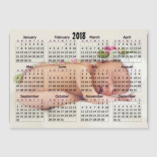 2018 Kalender-magnetisches personalisiertes Foto Magnetkarte (Vorderseite)