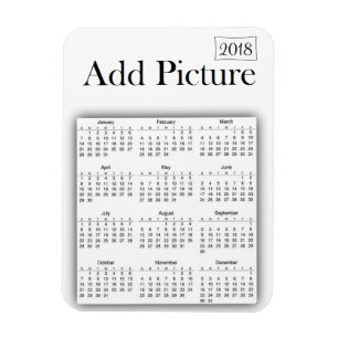 2018 Kalender-personalisierter weißer Foto-Magnet Magnet