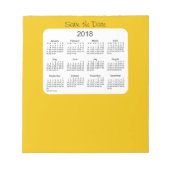 2018 Kalender Save the Date Gold Notepad Notizblock (Vorderseite)