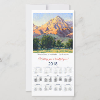 2018 Kalenderkarte Bergsonnet von Sandy Farley Feiertagskarte