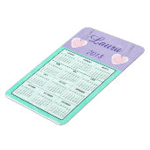 2018 Lila und Aquamariner Minikalender Name Magnet (Linke Seite)