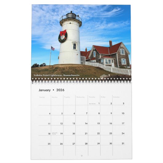 2018 Massachusetts Lighthouse Kalender (Jan 2026)