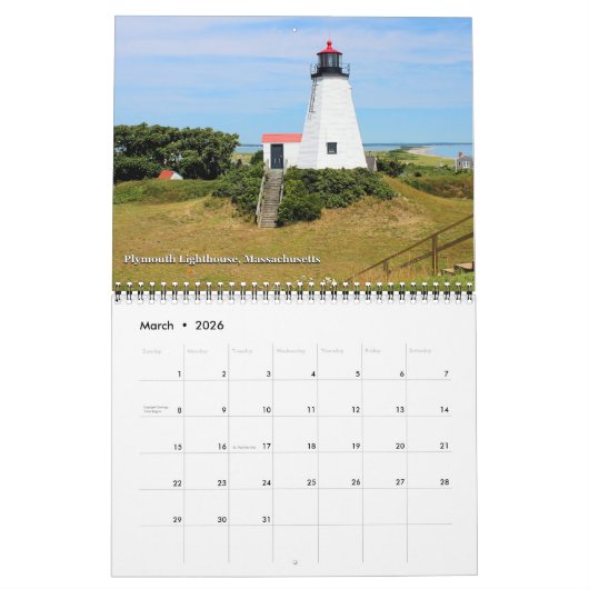 2018 Massachusetts Lighthouse Kalender (Mär 2026)