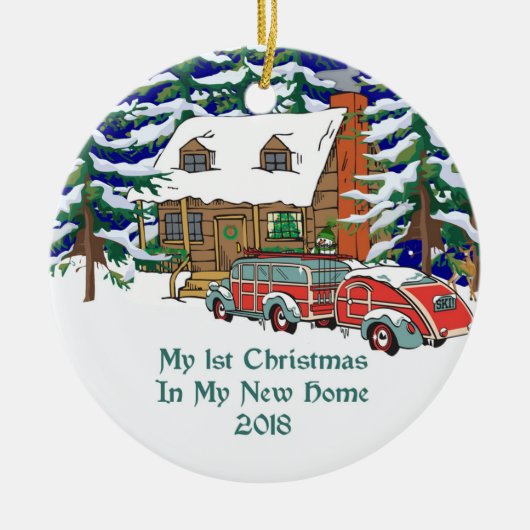 2018 mein 1. Weihnachtsneues Zuhause Keramik Ornament (Vorne)