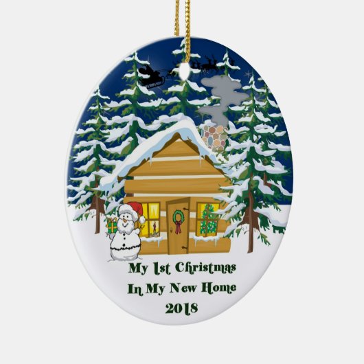 2018 mein neues Zuhause-Weihnachten Keramikornament (Rechts)