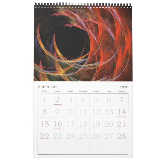 2018 Moderne Abstrakte Kunst Kalender (Feb 2026)