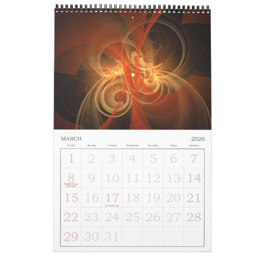 2018 Moderne Abstrakte Kunst Kalender (Mär 2026)