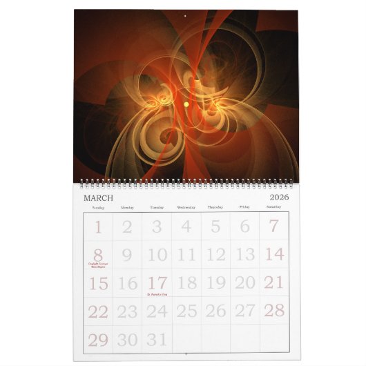 2018 Moderne Abstrakte Kunst Kalender (Mär 2026)