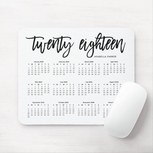 2018 moderne Typografie des Kalender-| Mousepad (Mit Mouse)