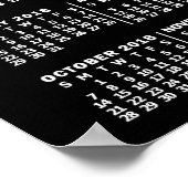 2018 Monatskalender Schwarz | Benutzerdefinierte F Poster (Ecke)