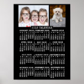 2018 Monatskalender Schwarz | Benutzerdefinierte F Poster (Vorne)