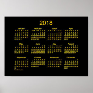 2018 Neon Gold Wandkalender von Janz Poster