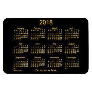 2018 Neon-Goldkalender durch Janz 4x6 Magneten Magnet