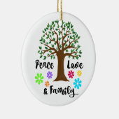 2018 Peace Liebe Family Tree Wiedersehen Weihnacht Keramikornament (Rechts)