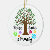 2018 Peace Liebe Family Tree Wiedersehen Weihnacht Keramikornament (Links)