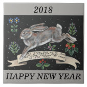2018 Personalisiertes Rabbit Hare Wunsches Tile Fliese (Vorderseite)
