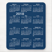 2018 Polizei-Kasten-blauer Großdruck-Kalender Mousepad (Vorne)
