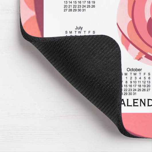 2018 Rot-Kunst-Deko-gerahmter Kalender durch Janz Mousepad (Ecke)