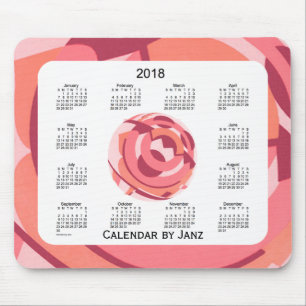 2018 Rot-Kunst-Deko-gerahmter Kalender durch Janz Mousepad