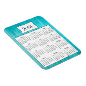 2018 Rustikal Aquamarin Türkis Holzkalender Magnet (Rechte Seite)