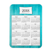 2018 Rustikal Aquamarin Türkis Holzkalender Magnet (Vertikal)