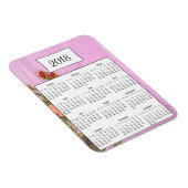 2018 Rustikaler Lila Blumenkalender Magnet (Rechte Seite)