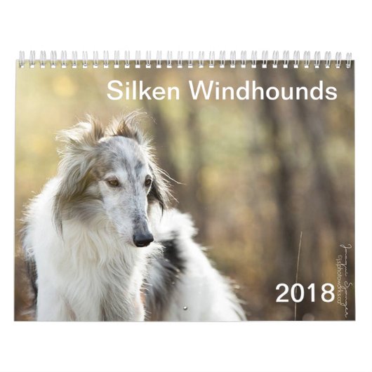 2018 seidenes Windhounds (Hauptschüsse) Kalender (Titelbild)