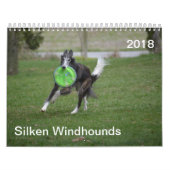 2018 seidenes Windhounds (in der Aktion) Kalender (Titelbild)