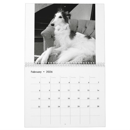 2018 seidenes Windhounds (Stützen) Kalender (Feb 2026)