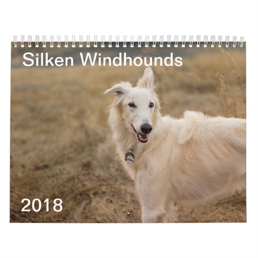 2018 seidenes Windhounds (voller Körper) 3 Kalender (Titelbild)