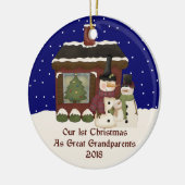 2018 unser 1. Weihnachten als großes - Großeltern Keramikornament (Links)